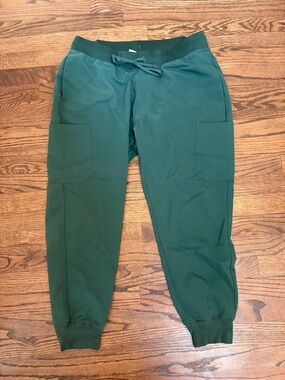 Mandala Women’s Midnight Green Cargo Jogger Pants Large Petite